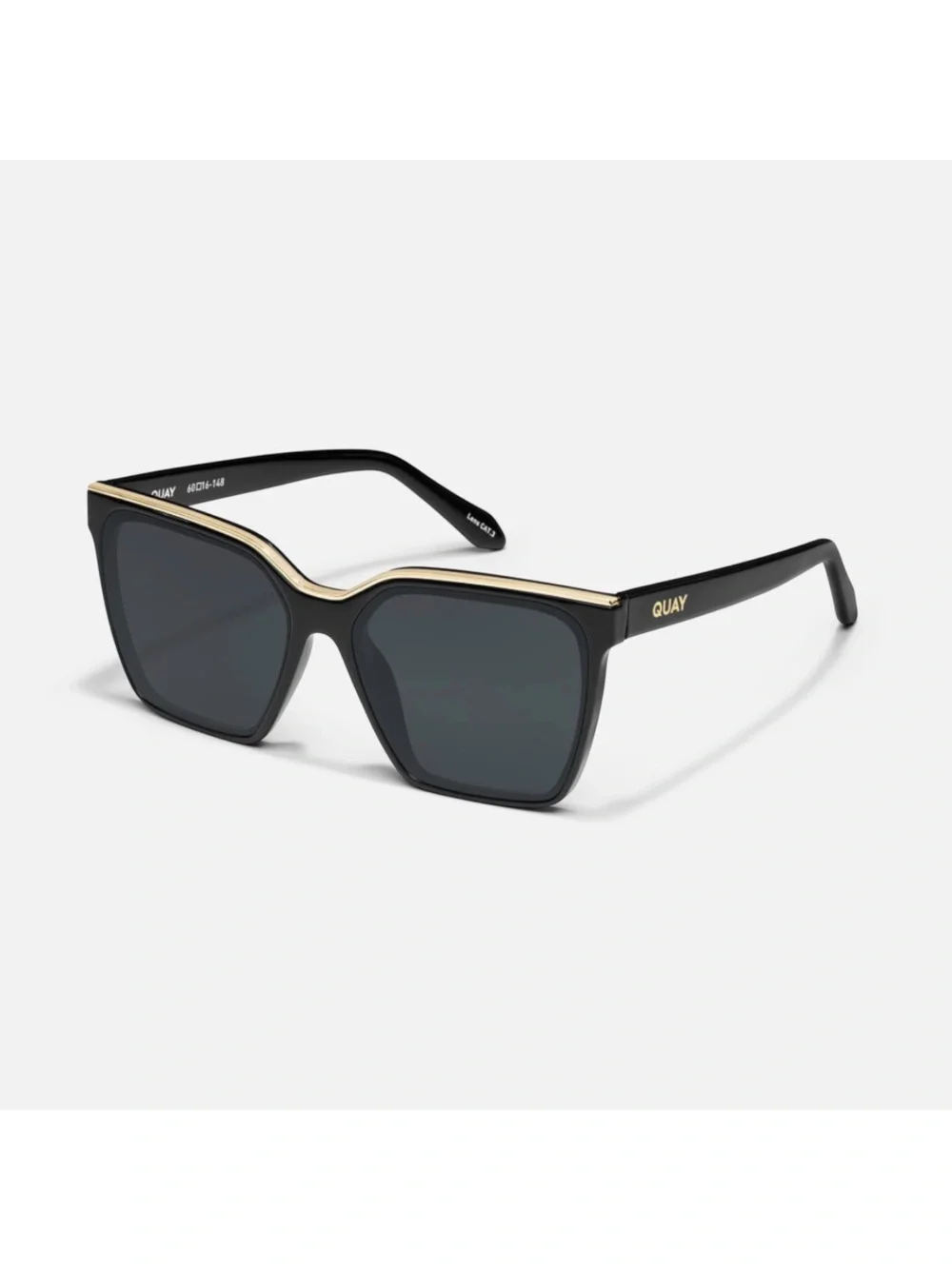 Quay Australia Level Up Square Polarized Sunglasses in Black Golf Frame